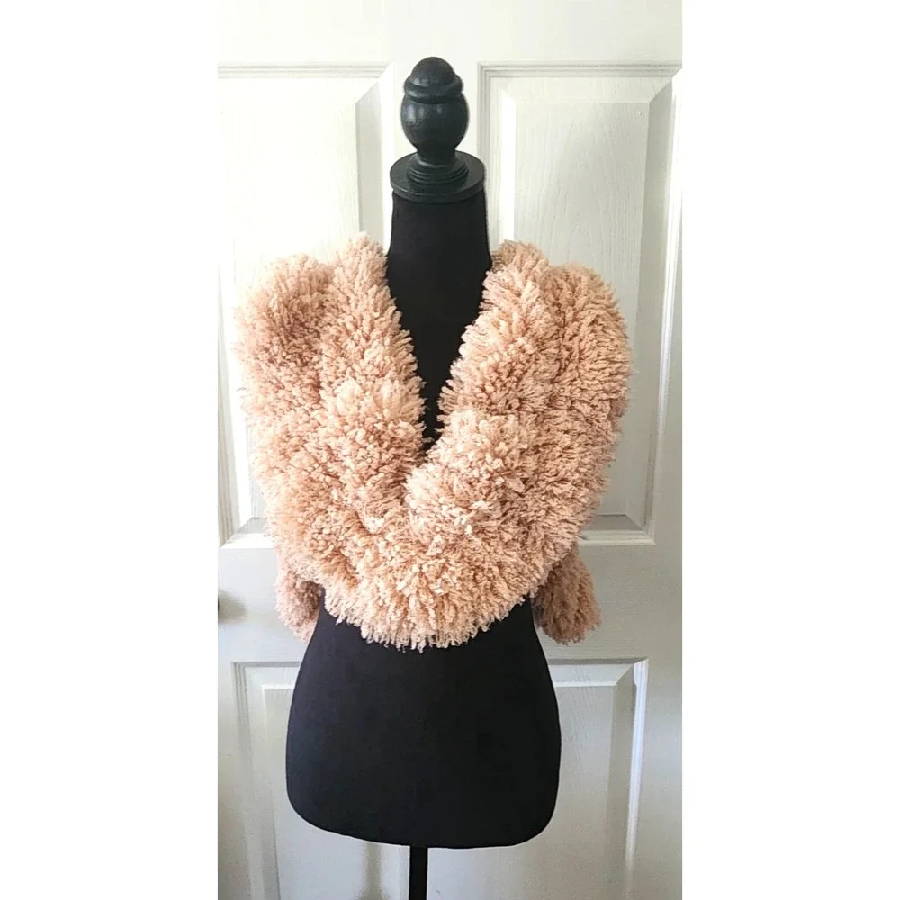 Lovely Blush Ruffled Stretch Wrap/Scarf, Width 6